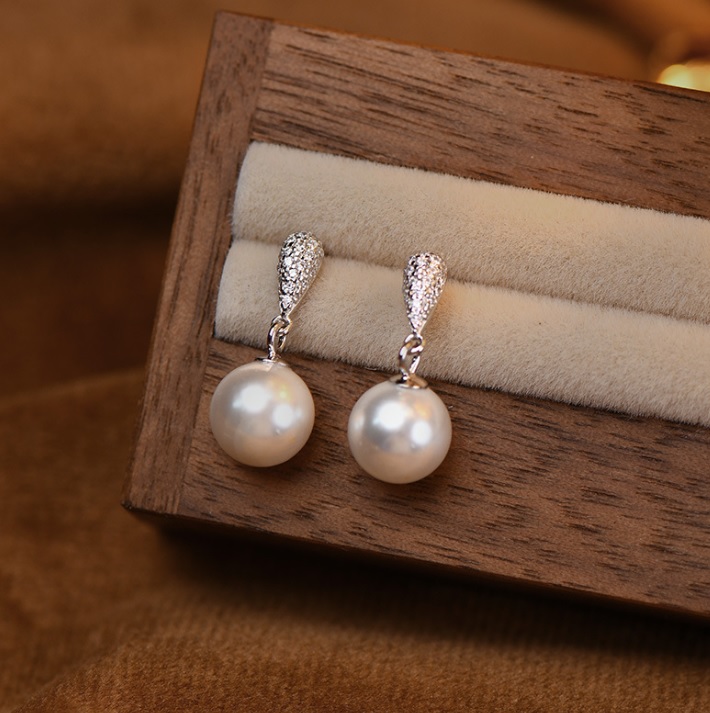 925 Sterling Silver Pearl Dangle Earrings